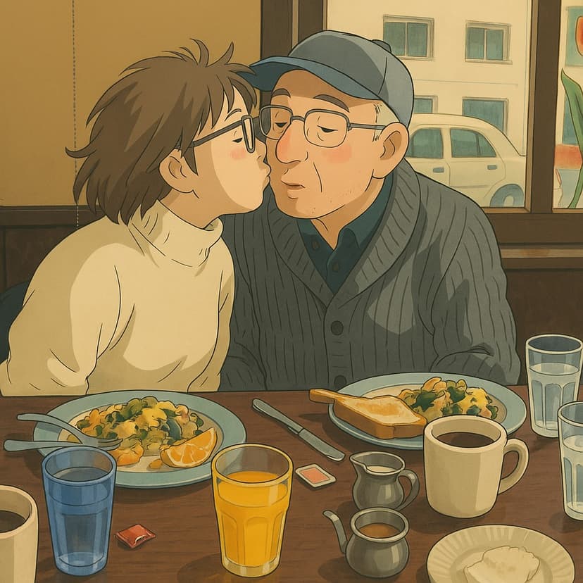 AI-transformed artistic photo of parents